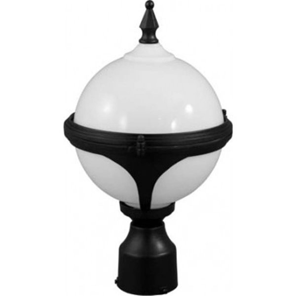 Intense Powder Coated Cast Aluminum Post Top Light Fixture, Black - 15.88 x 10 x 10 in. IN2563004